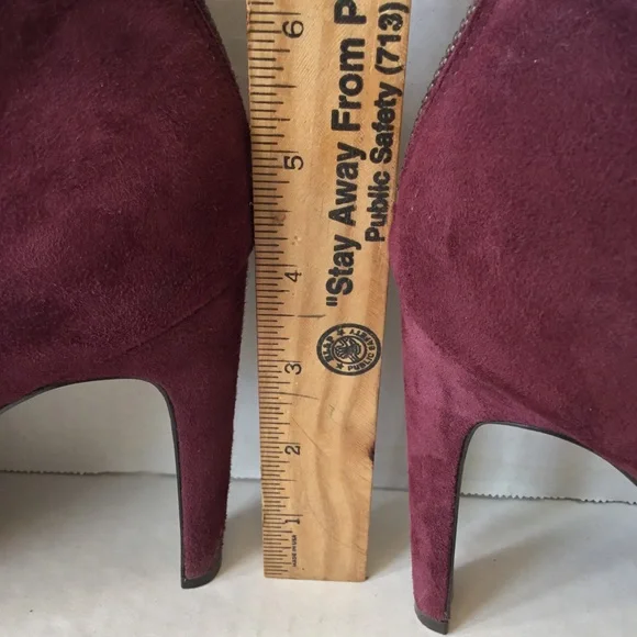NINE WEST FRETABL BURGUNDY HEELS LACE UP ZIPPER SIZE 8.5 - Picture 15 of 15